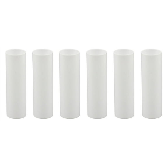 Creative Hobbies Set of 6, 3 Inch Tall White Plastic Candle Covers Sleeves Chandelier Socket Covers ~Standard (Medium) Base