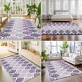 thumbnail image 4 of Area Rugs 3'x5', Purple Boho Flowers Carpet Runner Indoor Outdoor Rugs Home Decor Aesthetic, Modern Luxurious Geometric Floral Non Slip Mats Washable Accent Rug for Living Room Bedroom, 4 of 8