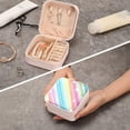 thumbnail image 7 of Coolnut Travel Small Jewelry Case Colorful Striped Stars Jewelry Organizer Jewelry Box Birthday Gifts Women Mom Friends Female Sister Bridesmaid Girl Gifts Idea140 Women Gifts, 7 of 7