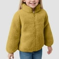 thumbnail image 2 of UAYOTSE Girls Long Sleeved Hoodless Jacket Comfortable Fleece Lined Warm Fashionable Zippered Jacket(S79-Yellow,3-4 Years), 2 of 7