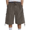 thumbnail image 2 of Men's Cargo Shorts Dgankt Men's Long Elastic Cargo Shorts Below Knee Shorts 3/4 Cotton Cargo Casual Shorts with Multi-Pockets Men Shorts Cargo, 2 of 6