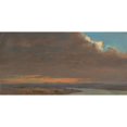 thumbnail image 2 of Frederic Edwin Church 18x11 Gold Ornate Wood Frame and Double Matted Museum Art Print Titled - Sunset, Hudson Valley, New York (1870-80), 2 of 4