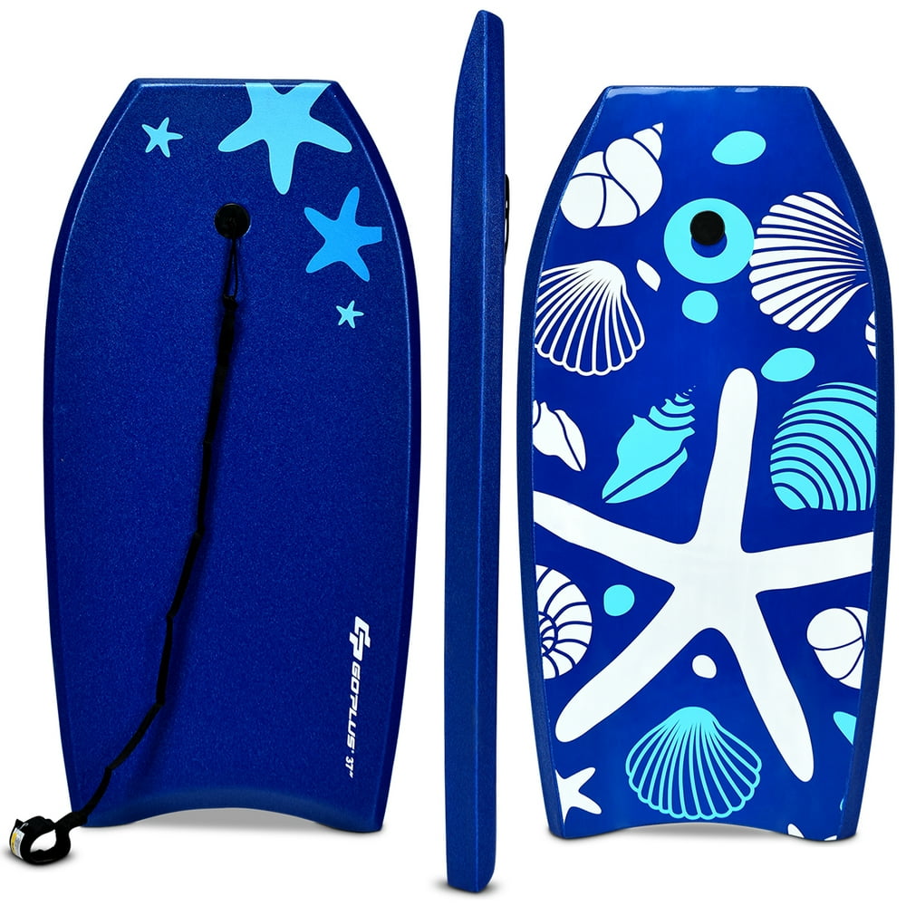 Goplus 41'' Lightweight Super Bodyboard Surfing W/Leash EPS Core