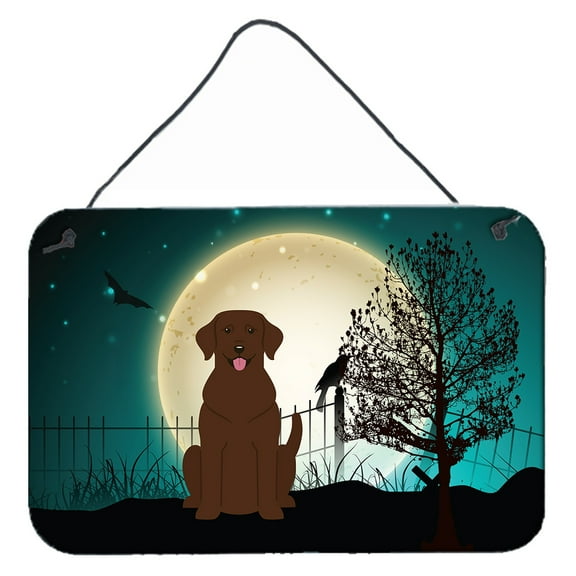 Carolines Treasures BB2246DS812 Halloween Scary Chocolate Labrador Wall or Door Hanging Prints  8x12 multicolor