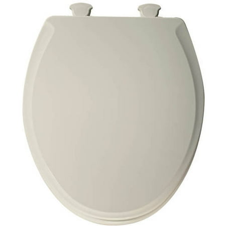 Biscuit Vitreous China Toilet - Church 640E2 Lift-Off Wood Round Slow-Close Toilet Seat, Biscuit