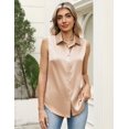 thumbnail image 4 of Zeagoo Satin Blouses for Women Silk Button Down Shirts Sleeveless Office Casual Tank Tops, 4 of 6