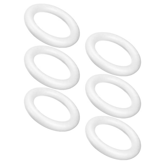 Soimiss Wreath Form Gar Foam Rings White DIY Craft Family Holiday Decorations 6Pcs