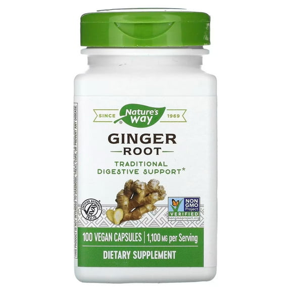 Nature's Way Ginger Root - 100 Vegan Capsules