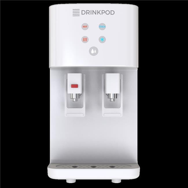 Drinkpod  2000 Series  Bottleless Hot & Cold Water Cooler Dispenser. 4 Filters, Installation Kit and Cafe Connect (White)