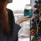 thumbnail image 4 of ¡Descuentos Únicos!, Taza de cerámica navideña con degradado perlado en rojo y verde, taza festiva con tapa, 450 ml, como regalo de Navidad para familiares, socios y compañeros de trabajo Akmoler, 4 of 9