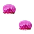 thumbnail image 3 of Minnieouse Gorro de dormir para mujer, gorros para el pelo de ducha, a prueba de aceite, a prueba de polvo, multicolor, cubierta para cabeza de niña, rosa Rosa roja 2piezas Minnieouse CBP377607, 3 of 6