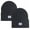 Jet Black, variant on Workwear Men's Soft and Warm One Size Fold Up Cuff 2pk Beanie (Jet Black)