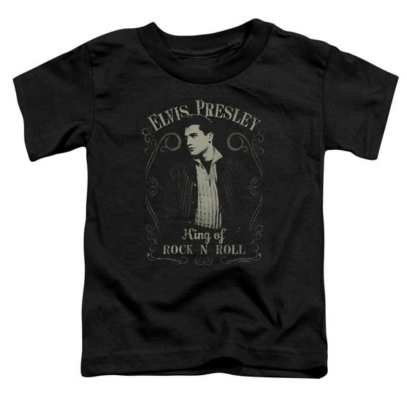 Trevco ELV861-TT-2 Elvis Presley & Rock Legend Short Sleeve Toddler T-Shirt, Black - Medium - 3T