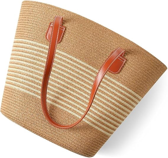 Nollia Straw Bags For Women | Travel Straw Totes Bag, Summer Woven Handmade, Shoulder Bag Handbag
