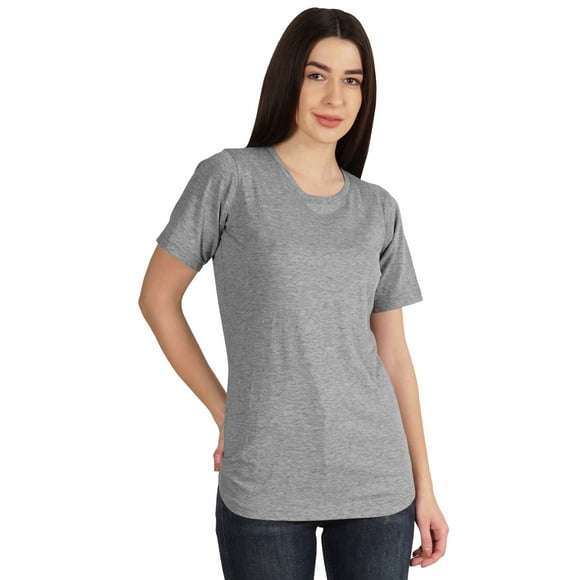 Inkmeso Womens Basic Crewneck Tshirt Short Sleeve Regular Fit Long Tee Workout Top