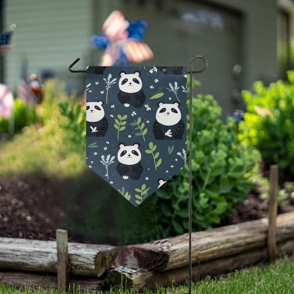 Pandas Leaves Garden Flag 18" x 12.5" Double Sided Yard Lawn Outdoor Decor Small Yard Flags