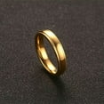 thumbnail image 4 of 4mm Wedding Ring 18K Gold Filled Band Men Women Stainless Steel Polished Sz 6-11, 4 of 7