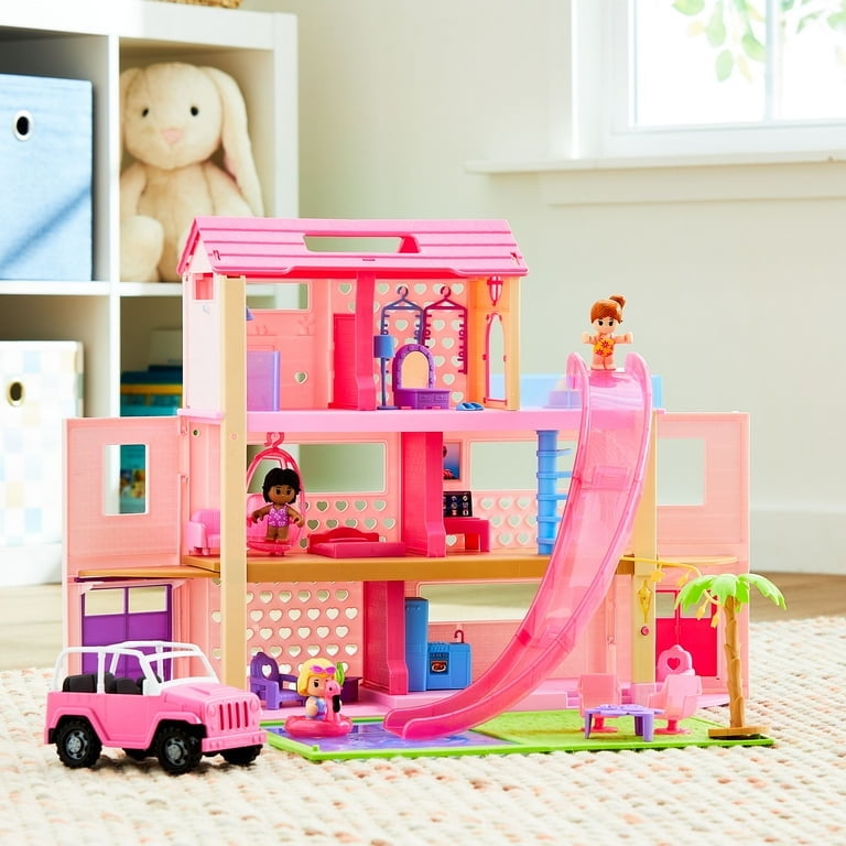 Kid Connection Pool Party Doll House with Lights and Sounds, 44 Pieces, Toddler Toys, KID CONNECTION PL KC BEACH HOUSE