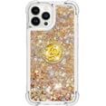 thumbnail image 2 of for iPhone 13 Pro Glitter Case with Ring Holder,Bling Sparkle Floating Liquid Soft TPU Cushion Fashion Girly Women Girls Cute Case Cover for iPhone 13 Pro  Gold, 2 of 14