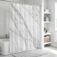 thumbnail image 5 of Polyester Fabric Marble Shower Curtain, Modern Grey White Rock Monochrome Simple Waterproof Bathtub Curtain Bathroom Decor Set with Hooks 36 x 72 Inches, 5 of 6