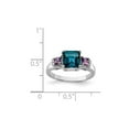 thumbnail image 2 of 1.90 Carat (Ctw) London Blue Topaz & Amethyst Ring in Sterling Silver for Women, 2 of 5