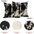 thumbnail image 3 of Cowhide Print Pillow Covers 20X20 Inch Black White Cow Spots Decorative Square Pillow Cases Set of 2 Farmhouse Western Home Decor Cotton Linen Throw Pillows For Bedroom Sofa Couch Porch Outdoor, 3 of 4