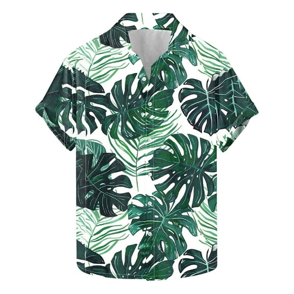 ZCFZJW Big and Tall Regular Fit Hawaiian Shirts for Men Trendy Summer Tropical Palm Tree Print Short Sleeve Button Down Graphic Beach Holiday Vacation Tees Shirt Tops Multicolor#01 XXL