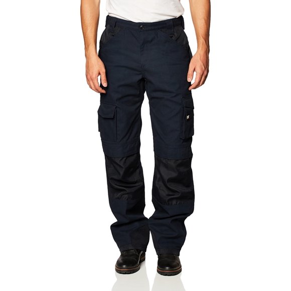 Caterpillar Men's Trademark Work Pants Built from Tough Canvas Fabric with Cargo Space, Classic Fit, Navy, 36W x 34L