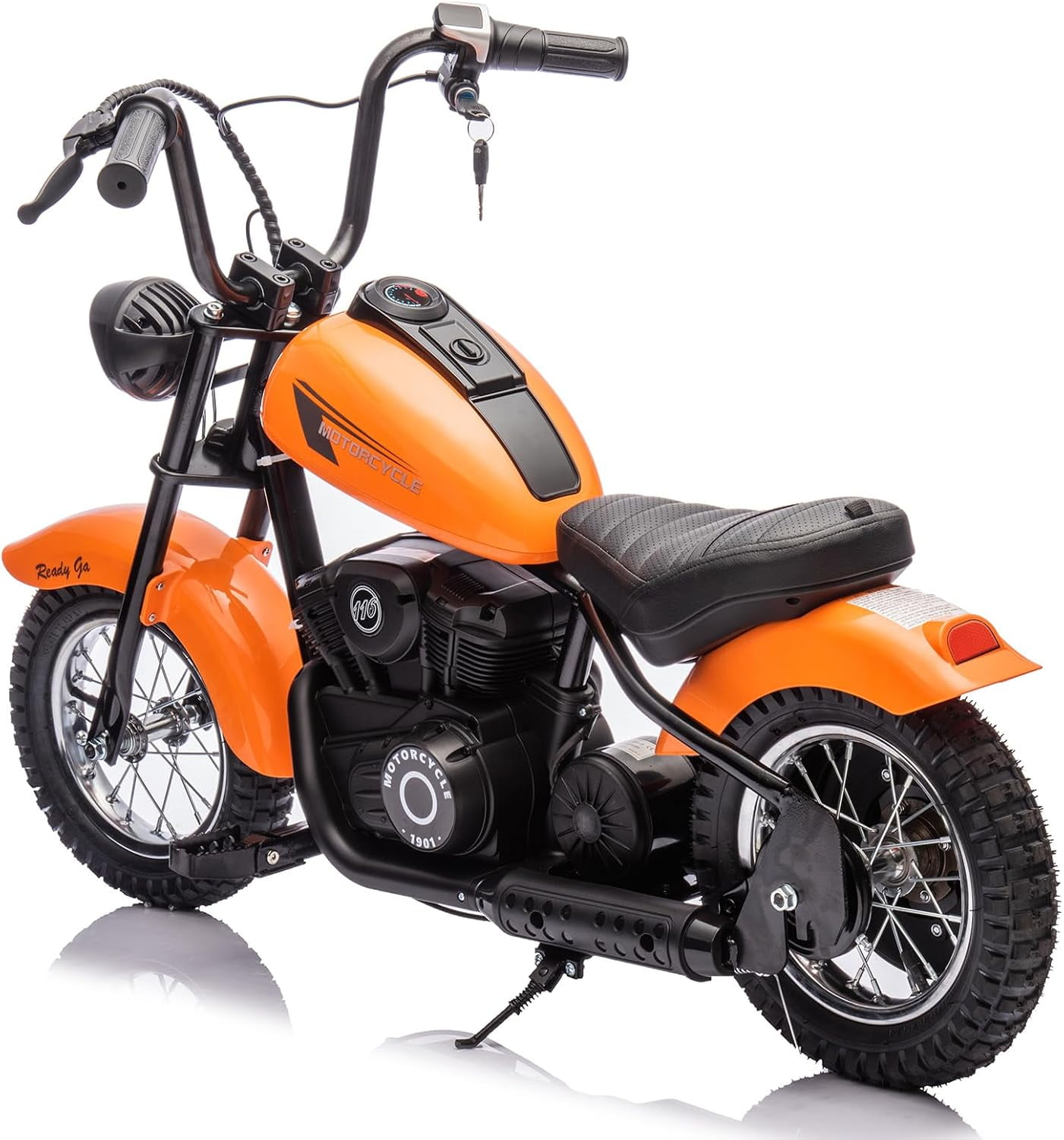 EastVita Electric Ride on Motorcycle for Kids, 24V 250W Kids Electric Dirt Bike, Two Speed 14MPH with Led Lights, Leather Seat, Rear Brake, Electric Motorbike Ride on Car