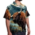 thumbnail image 2 of Yak Men's Short Sleeve Beach Shirts, Casual Printed Button Down Poplin Shirt Summer., 2 of 6