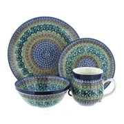 Ceramika Artystyczna Blue Rose Polish Pottery Dinnerware (4 PC) Mardi Gras