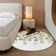 thumbnail image 3 of Pink Green Spring Round Rug 4ft Washable Circle Entryway Rugs Non Slip Floral Eucalyptus Leaves Watercolor Plant Area Rug Indoor Floor Carpet for Bedroom Kitchen Living Room Home Office Dining Room, 3 of 8
