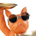 thumbnail image 2 of Escultura de perro elegante Sunnimix organizador de almacenamiento de resina Naranja, 2 of 8