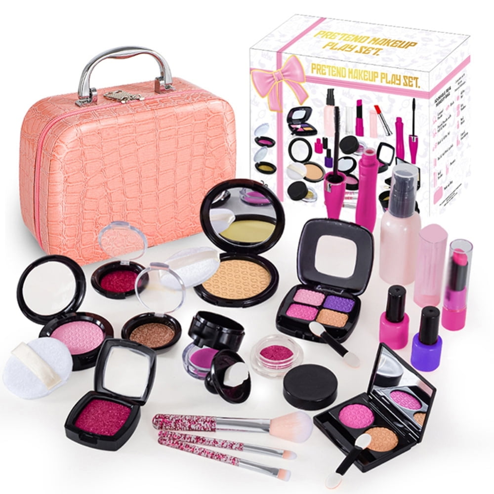 WATTNE Kids Makeup Kit for Girls 42 Pcs Washable Real Cosmetic