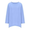 thumbnail image 6 of Inleife Womens Shirts Top Women's Round Neck Long Sleeve Loose Imitation Cotton And Linen Tunic Blouse, 6 of 6