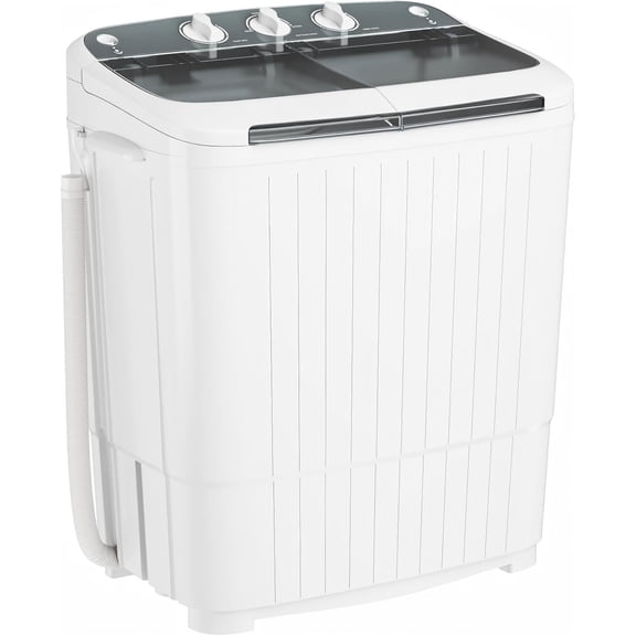 Portable Washing Machine, 12 lbs Top-load Washing Machines, Built-in Gravity Drain, Portable Washer Dryer with Drain Pump & Timer Control for Apartment，Dormitory，Home (Grey)