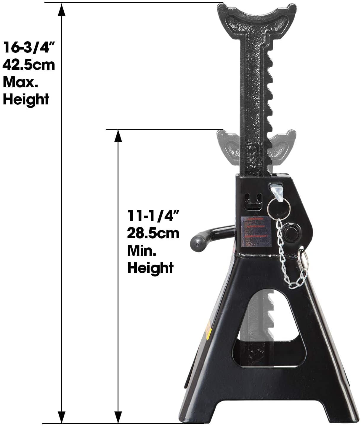 Torin DT43002AB Double Locking Jack Stand Steel 3 Ton, 2 Count