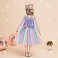 thumbnail image 5 of Uuszgmr flower girl dress Child Girls Bowknot Multicolor Pageant Dress Birthday Party Kids Lace Rainbow Gown Dress easter clothes ,Size:3-4 Years, 5 of 9