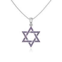 Natural Amethyst Star of David Pendant Necklaces for Women in Sterling Silver, February Birthstone Jewelry Gifts for Her Birthday, Wedding Anniversary, Graduation, Christmas, Mothers Day, Valentines