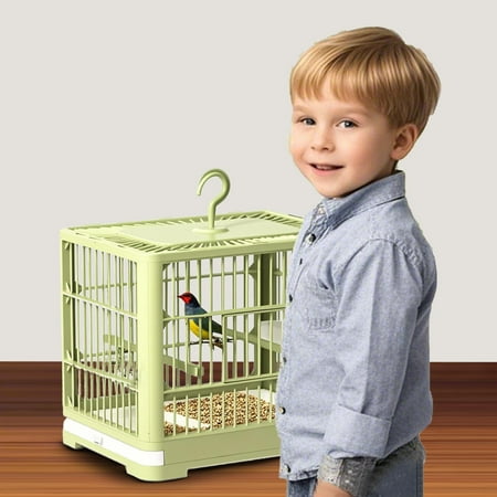Portable Bird Cage for Travel Lightweight with Detachable Tray Pole and Convenient Handle for Small Parrots
