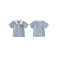 thumbnail image 2 of BemeyourBBs Toddler Baby Boys 4th of July Shirt Fourth of July Outfit Baby Boy Patriot Independence Day Clothes Collared Waffled Stripe Bird American Flag Embroidery Short Sleeve Summer Tee Shirt Top, 2 of 9