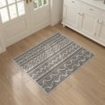thumbnail image 3 of ODIKA 3'x5' Black Beige Geometric Striped Modern Washable Throw Rug Contemporary Motifs With Diamond Stain Resistant, Low Profile, Non-Slip for Entryway, Kitchen, Mudroom, 3 of 7