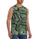 thumbnail image 2 of Fotbe Green Snakeskin Men's Camiseta sin Mangas Estampada para Hombres, Playera Casual para Gimnasio, Entrenamiento, Playa-3X-Large, 2 of 7
