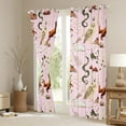 thumbnail image 3 of Manfei Cartoon Fox Owl Animal Black Out Curtains, Rustic Plant Botanical Curtains Pack of 2 (42x63 Each), Pink Bohemian Style Bedroom Curtains, Curtains and Drapes Room Decor, 3 of 6