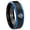 Black And Blue Step Edge, variant on CTR Pattern Step Edge Black And Blue Tungsten Men's Ring 10MM