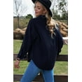 thumbnail image 3 of Women's Dark Blue Corduroy Button Pocket Shirt, 3 of 16