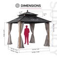 thumbnail image 3 of Sunjoy 10x10 Gazebo with Metal Roof, Curtain, and Netting, Woodgrain Aluminum Posts,Kingston, 3 of 15