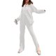 thumbnail image 1 of Txlixc Traje de pijama para mujeres, chaqueta de manga larga con solapa + pantalones Txlixc  moda, 1 of 2