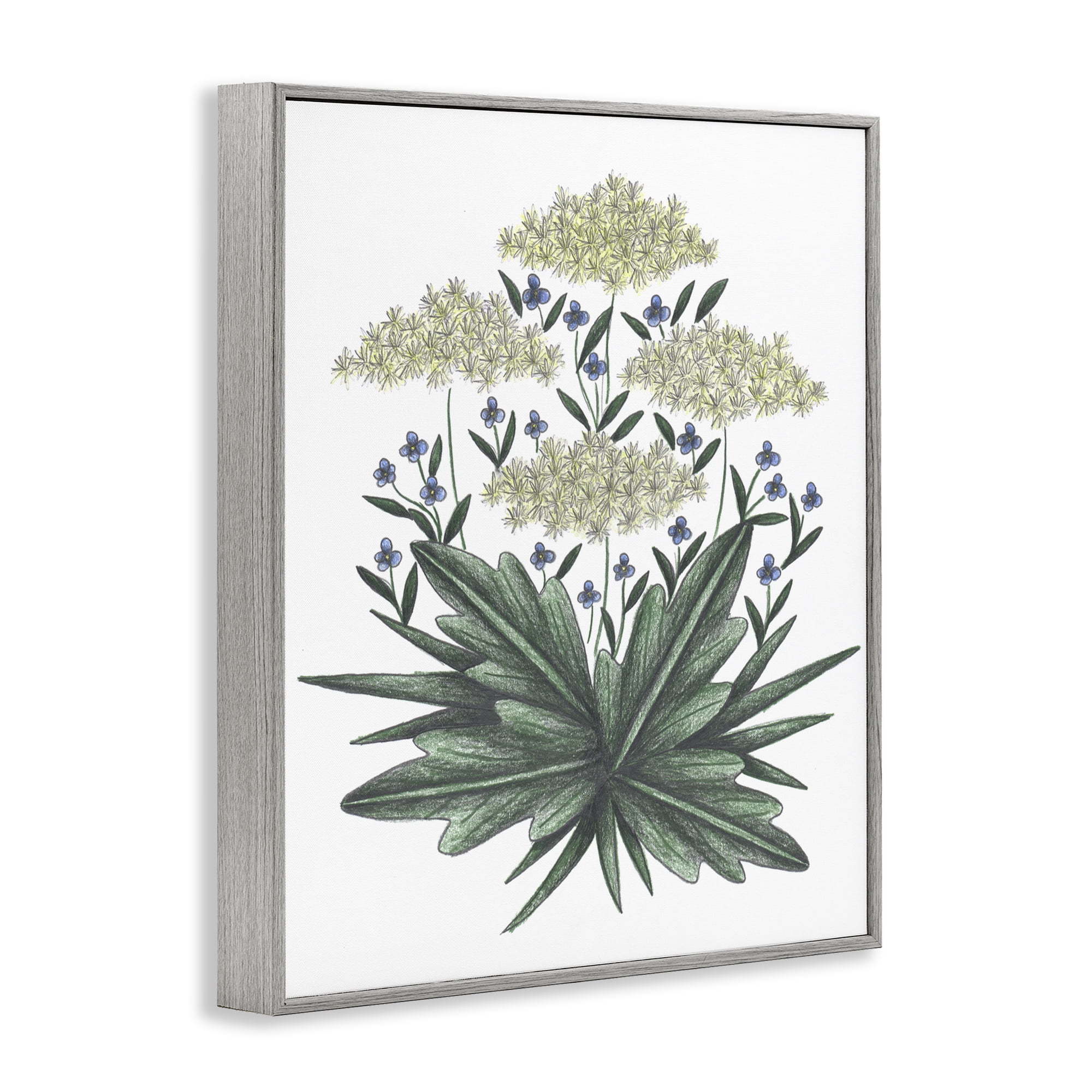 New Roots Vintage Sketch Gray Framed Giclee Art, design by Cecilia Battaini