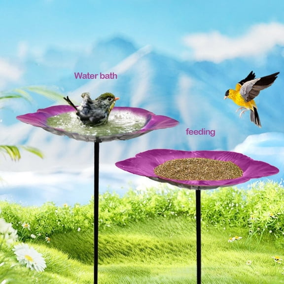 Nkmbld Bird Baths for Outdoors, Garden Bird Feeders and Bird Baths with Metal Stake, Detachable Hummingbird Feeder for Lawn Yard Garden Decor